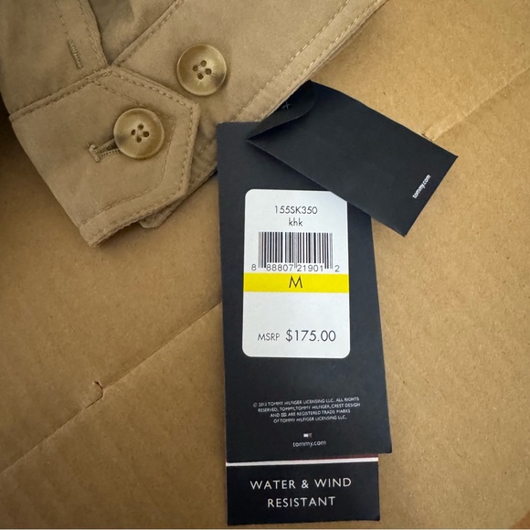 NWT Tommy Hilfiger Flag Logo Jacket Men's Size M Windbreaker Coat Tan - Picture 5 of 5